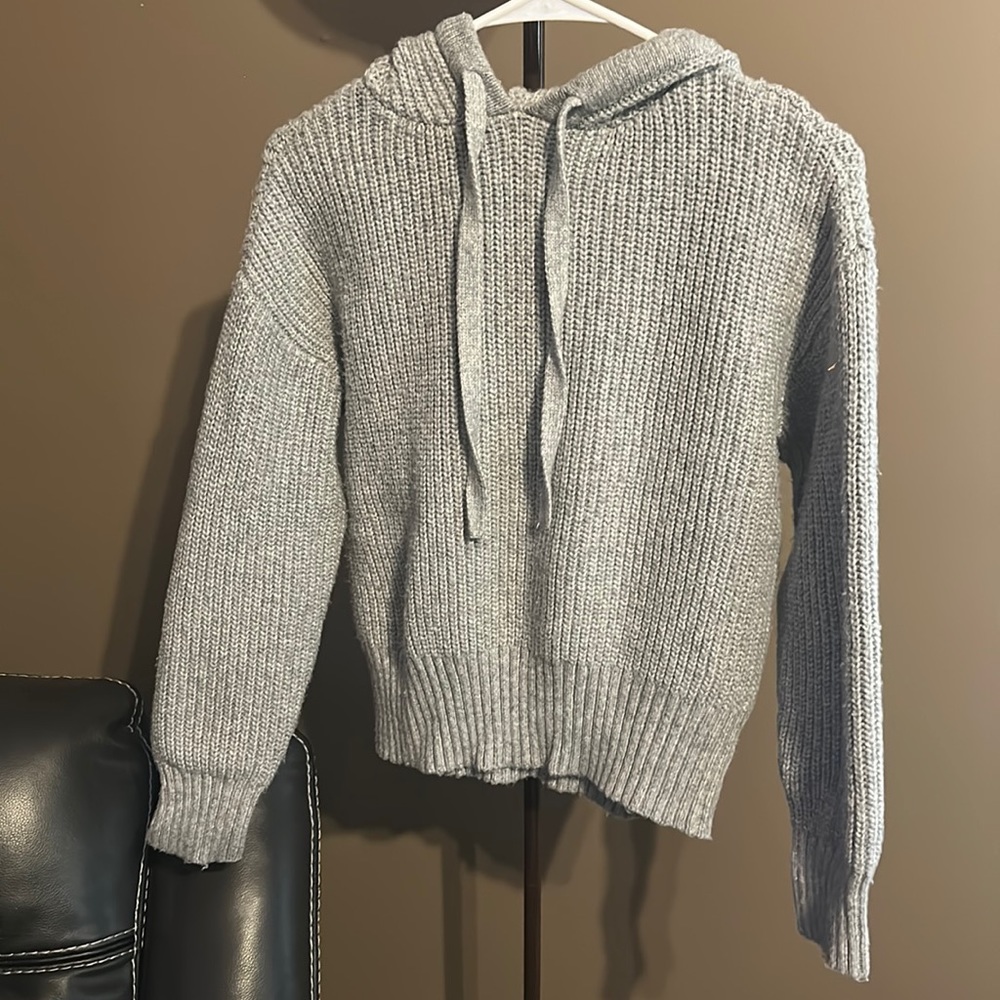 Express knit sweater hoodie size PS
